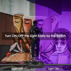 2 Pack Black Lights - 60W 385-400nm AC85-265V Upgraded LED Flood Light with Switch, Waterproof IP66 for Glow Party, Stage Lighting, Aquarium, Glow in The Dark, Body Paint, Fluorescent Poster, Neon Glow