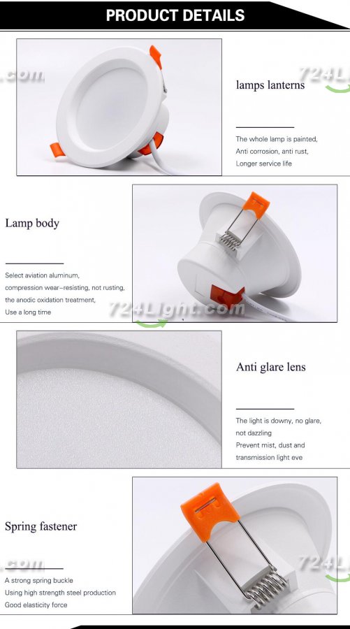 6Pack WiFi Intelligent LED Downlight RGBCW WiFi APP Controlled LED Downlight 3 Inch 5W 120V /220V AC, Dimmable RGBCW 2700-6500K Color Changing, Compatible with Alexa/Google, Ceiling Lights