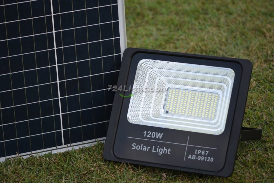 120W Solar Spot Lights 8800lum Controlable Bright 20hours Outdoor Led Flood Lights