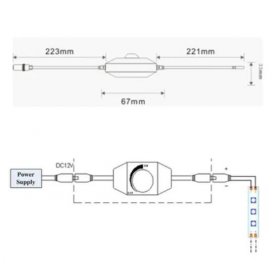 DC 12V-24V 6Amp Rotary Switch Inline Dimmer