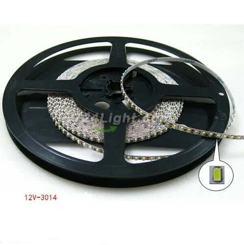 5mm Wide White Background Super Slim DC 12V Dimmable Flexible LED Strips SMD3014-600 120 LEDs/Mtr