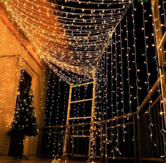 2PCS Pack of Curtain String Lights, 300 LED 9.8ft x 9.8ft 8 Lighting Modes Fairy Lights IP44 Certificated Plug in, Waterproof Lights for Christmas Party Wedding Outdoor Indoor Wall Deco