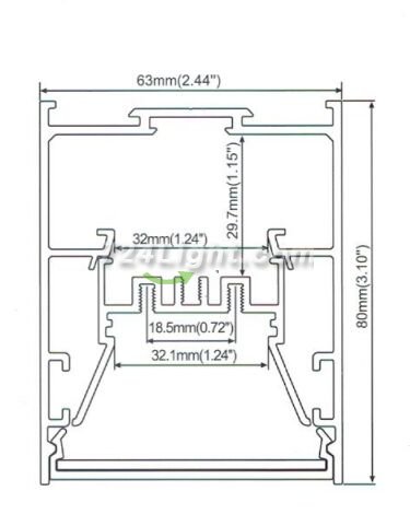 LED Channel Super Wide 32mm LED Profile 1 meter (39.4inch) 80 mm(H) x 63 mm(W) For 5050 5630 Multi Row LED Strip Light