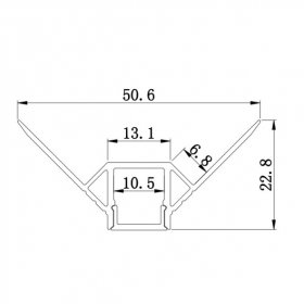 2.5 Meter 98.4â€ LED Wall Corner Channel 50.6mm x 22.8mm Seamless Led Housing.5