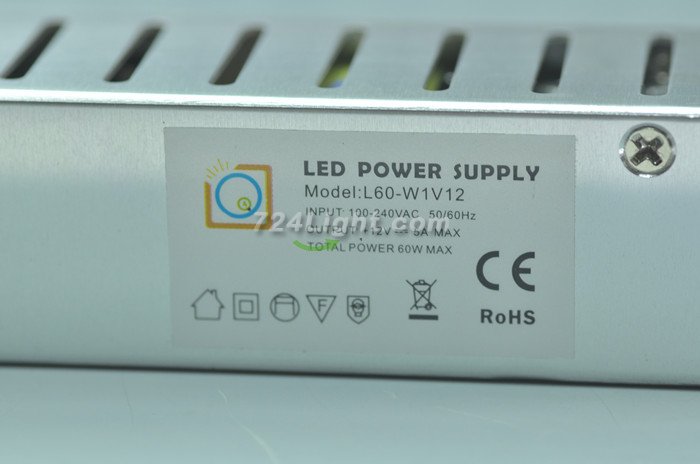 60 Watt LED Power Supply 12V 5A LED Power Supplies For LED Strips LED Light