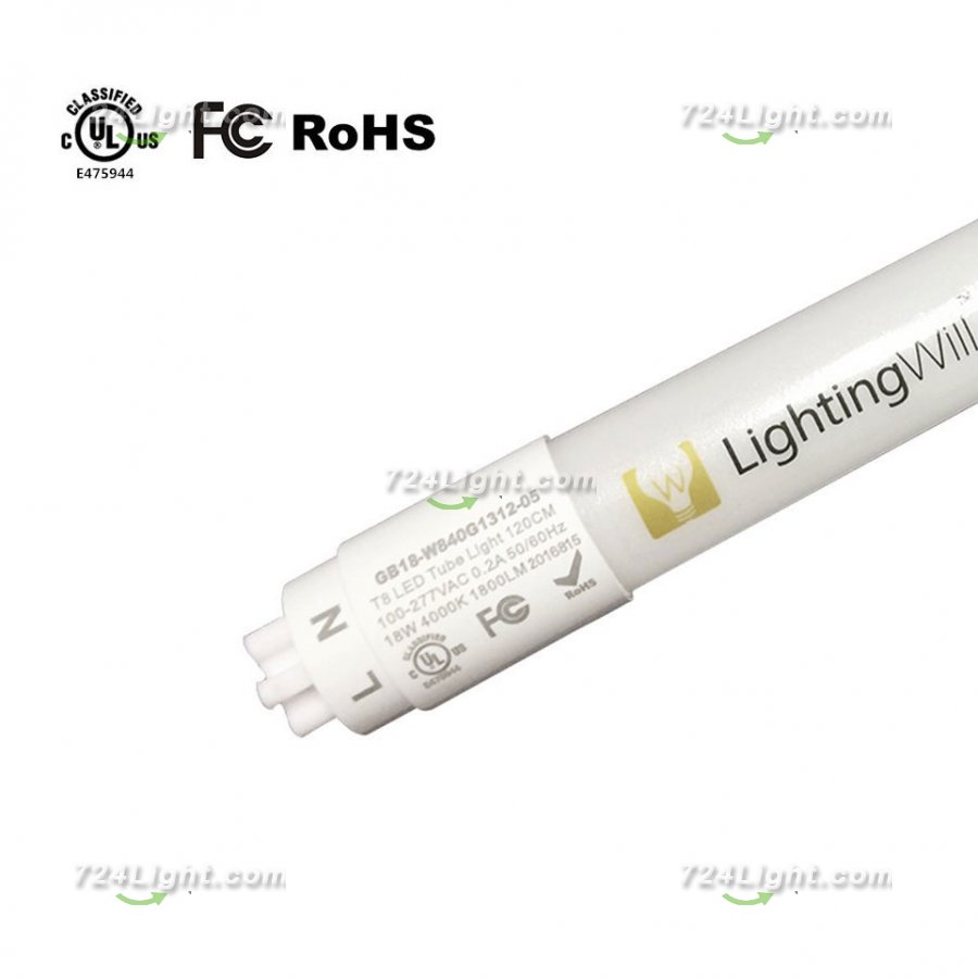 Free shipping 20pcs * UL Listed T8 LED Tube Light 4FT 18W LED Bulb (45W Fluorescent Tube Equivalent), 1800LM, Daylight White 5000K, Nano Shell, Frosted Cover, Single Ended Power, G13 Lighting Fixture