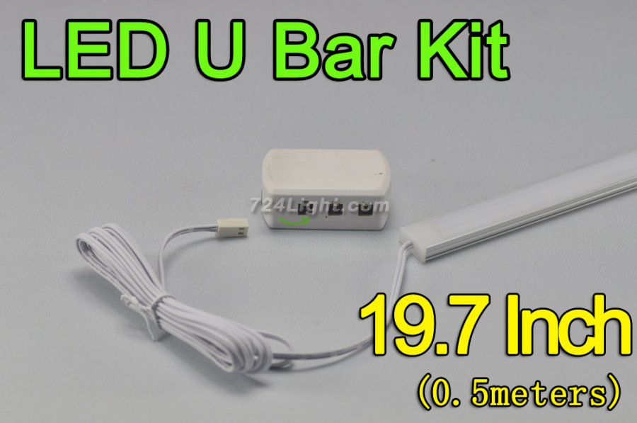 19.7inch 0.5Meter 9W LED Bar Fixture 5630 36LED 1260 Lumens U Type Cabinet LED Bar Light Kits - Click Image to Close