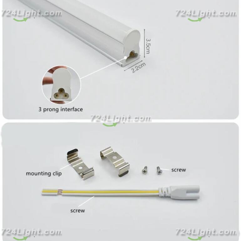 10Pcs Pack 2FT/3FT/4FT AC/DC 12-36V T5 LED Tube Light w/ Milky White Cover