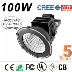 100W LED High Bay Light For Industrial Outdoor Lighting Warm White Pure White Nature White Led Flood Light With Mean Well Power Supply