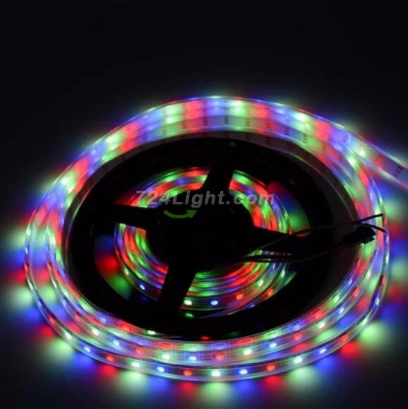 DC 5V SK6812 Individually Addressable LED Strip Light 5050 RGBW 16.4 Feet (500cm) 60LED/Meter LED Pixel Flexible Tape White PCB