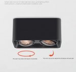 2PCS Pack 7W/10W AC110-AC220V Dual-Head Square LED Downlight Anti-glare LED Spotlight for Living Room Home Ceiling Aisle Lighting
