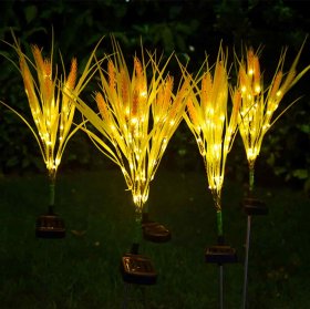 Solar Flowers Lights, IP65 Waterproof Wheat Ear Solar Garden Stake Lights for Patio, Lawn, Yard, Pathway Decoration (2 Pack)