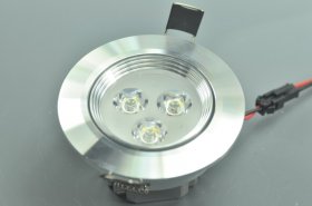 3W CL-HQ-01-3W LED Down Light Cut-out 69mm Diameter 3.3" Silver Recessed Dimmable/Non-Dimmable LED Down Light