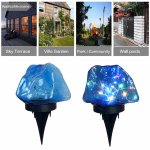 Solar Colorful Stone Lights, Outdoor Floor Plug Lights For Lawn Garden Park Decorative LED Lights