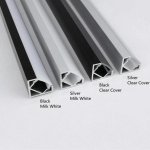 Silver Corner LED Aluminum Profile V02 16x16mm V-Shape Curved Cover Corner Mounting Aluminum Channel