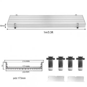2 Pack H20050 Big Aluminum Extrusion Channel for Flush Mounting Linear Office Lighting System