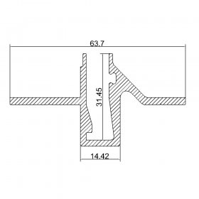 LED Recessed aluminum profile for Shelf Light with glass insert install glass LED Extrusion