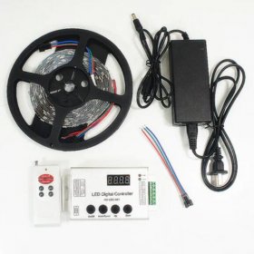 TM1914 Addressable Dream Color LED Light Strip, 12VDC 16.4Ft/5M 5050 RGB Pixel LED Strip Kit with 30LED/Mtr