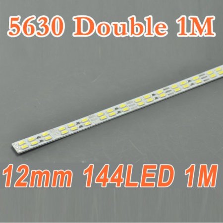 (image for) Double Row 39.3inch 5630 Rigid LED Strips Double Color Temperature 144LED 1M 12mm 12V DC Aluminium Rigid Strip Bar light