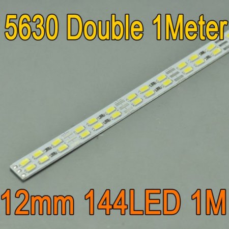 (image for) Double Row 39.3inch 5630 Rigid LED Strips 144LED 1M 12mm With 3 Lines 12V DC Aluminium Rigid Strip Bar light