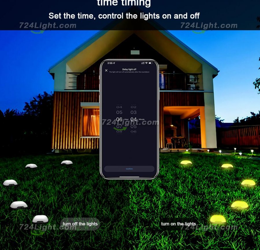 Outdoor Ground Lights 15 Bulbs 32.8FT Smart RGB+IC Pathway Lights, APP Controlled Waterproof RGB Landscape Lighting Work with Alexa
