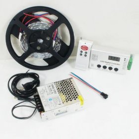 DC 5V SK6812 Individually Addressable LED Strip Light, 16.4FT/5M 5050 RGB Pixel LED Strip Kit with 150LEDs