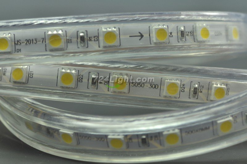 5050 RGB 110V 120V 220V 230V LED Strip Rope Light 12MM 60LED 1M SMD 5050 RGB LED Strip Lights