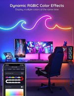 RGB Dream Color LED NEON Strip Light Kit in 16.4FT with 300LEDs Lighting Kit with APP Controlled Sound Active function Wireless Remote Control