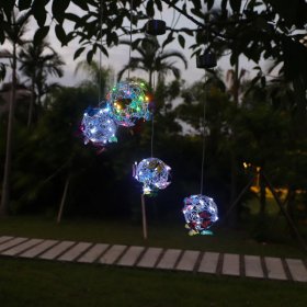 Hanging Butterfly Orb Solar Lights, Outdoor Yard Hanging Mesh Orb Colorful Waterproof Durable Metal Decorative