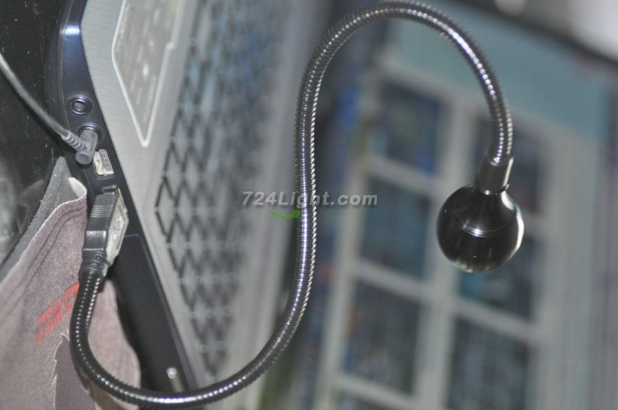 Black Flexible USB LED Reading Light Lamp for Computer Laptop Notebook PC Metal Snake