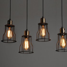 Hanging Lamp Black Iron Chandelier E27 Lights Pendant Lights Customizable Chandelier Pendant Lighting