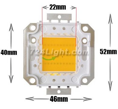 Bridgelux 50W High Power LED Beads Chip 4500 Lumens 45*45mil LED Chips