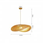 Bamboo Woven Pendant Light Fixture, 16 Inch Retro Art Shade Ceiling Light