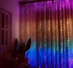 300 LED Curtain Lights 9.8FT by 9.8FT, 8 Lighting Modes Multi-color Window Curtain String Lights with Remote USB Powered, Home Party Christmas Bedroom Indoor Outdoor Decor