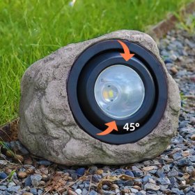 Solar Stone Light, Waterproof Resin Simulation Stone Light for Garden Lawn Path Landscape Spotlight