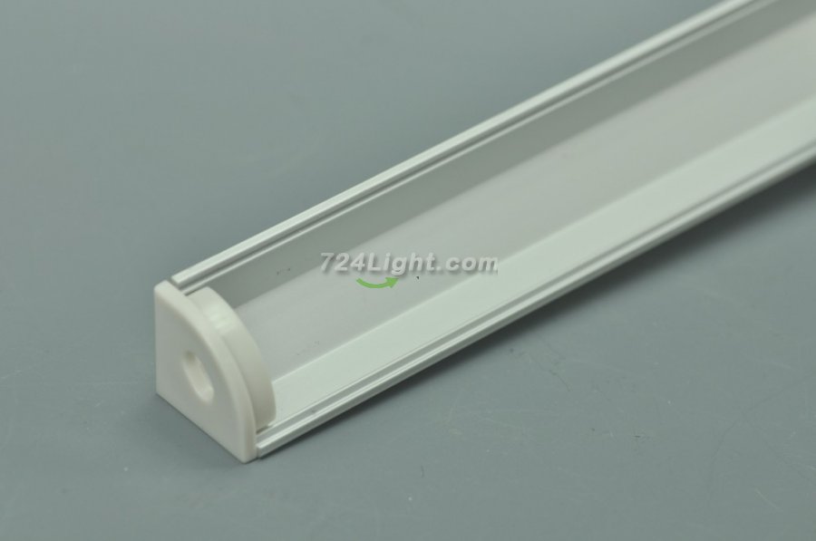 LED 90Â° Right Angle Aluminium Channel PB-AP-GL-006 1 Meter(39.4inch) 16 mm(H) x 16 mm(W) For Max Recessed 10mm Strip Light LED Profile With Arc Diffuse Cover