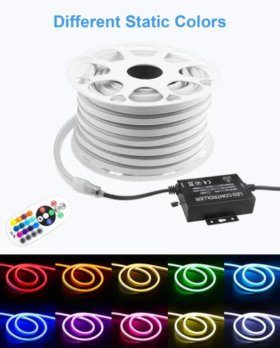 RGB LED Controller, 1500W Max High-Voltage WiFi Color Changing RGB Controller (Aluminum) with RF Remote and Music Time APP Control System for AC110-130V/ 200-240V LED Tape Rope Strip Lights