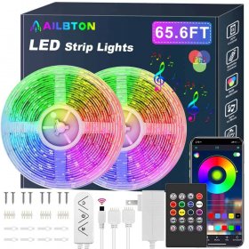Led Strip Lights 20ft Led Light Strips Music Sync Color Changing RGB Led Strip Built-in Mic,Bluetooth App Control LED Rope Lights with Remote,5050 RGB Led Lights for Bedroom,Home,TV,Party,Christmas