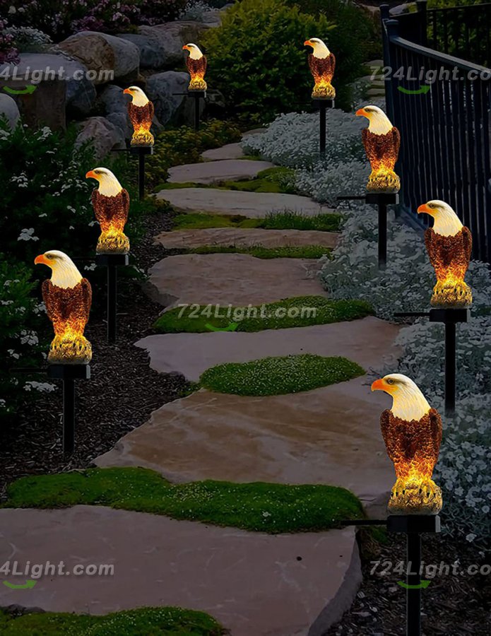 Solar Eagle Lights, Eagle Figurine Solar Stake Light Outdoor Waterproof for Garden, Lawn,Patio,Landscape Decoration