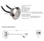8PCS Pack 1W DC12V IP67 Recessed LED Wall Corner Light Outdoor LED Step Lights Stainless Steel Inground Light