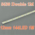 (image for) Double Row 39.3inch 5630 Rigid LED Strips Double Color Temperature 144LED 1M 12mm 12V DC Aluminium Rigid Strip Bar light