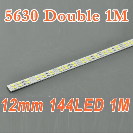 (image for) Double Row 39.3inch 5630 Rigid LED Strips Double Color Temperature 144LED 1M 12mm 12V DC Aluminium Rigid Strip Bar light