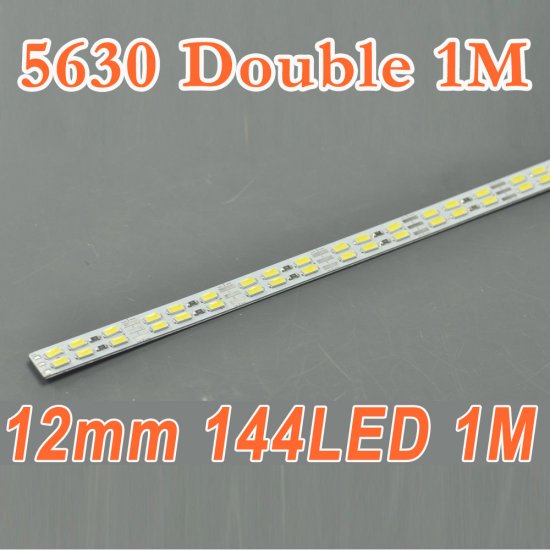 (image for) Double Row 39.3inch 5630 Rigid LED Strips Double Color Temperature 144LED 1M 12mm 12V DC Aluminium Rigid Strip Bar light