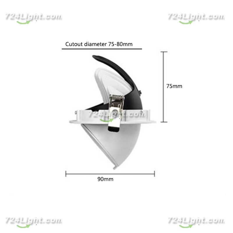 10W Spotlight Led Embedded Aluminum Downlight Anti-glare Household Ceiling Light Corridor Light