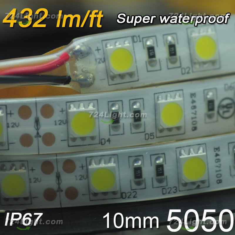 IP67 Waterproof SMD5050 Flexible 12V Strip Light Can be put into Water Strip Lighting 5 Meter(16.4ft) 300LEDs