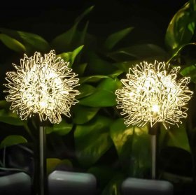 Dandelion Solar LED Garden Lights,2 Packs Outdoor Waterproof Decorative Lamp for Garden, Patio, Lawn, Party, Pathway Decoration