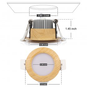 5W LED RECESSED LIGHTING DIMMABLE WOOD GRAIN DOWNLIGHT, CRI80, LED CEILING LIGHT WITH LED DRIVER