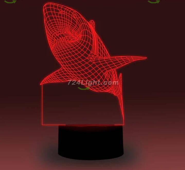 Animal Images 3D Illusion LED Night Light w/ 16 Colors Remote Touch Switch Adjustable Brightness for Kids Bedroom Decoration