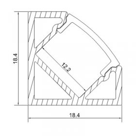 1.5 meter 59" Black LED Aluminium Profile LED Strip Light Aluminium Profile V Flat Type Rail Aluminium