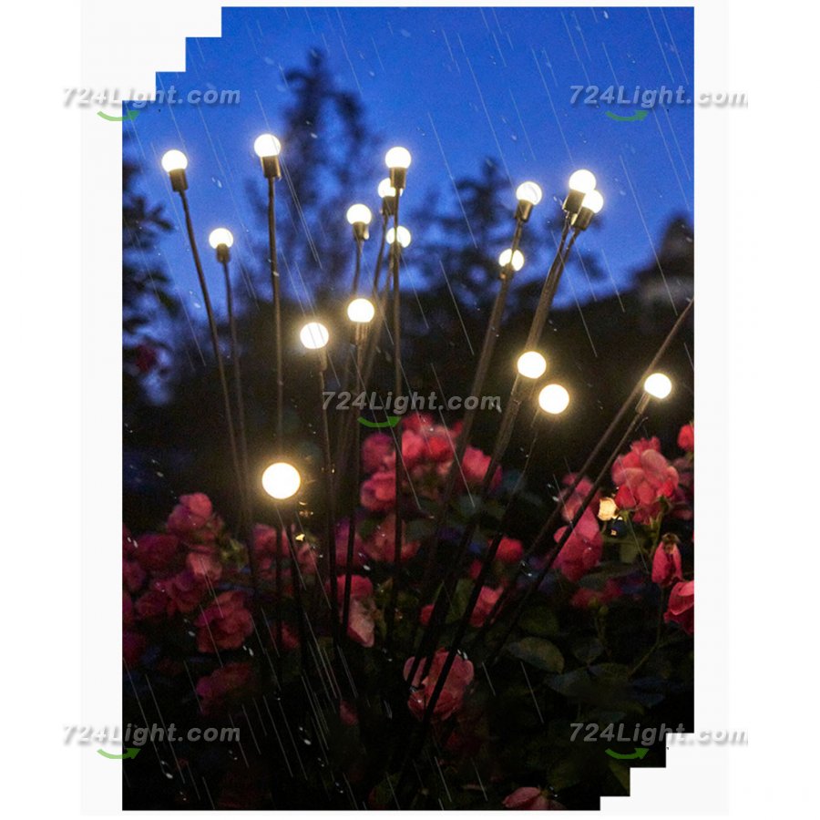 Solar Outdoor Garden Lights, 6 LED Swaying Outdoor Decorative,IP65 Waterproof Landscape for Path Lights